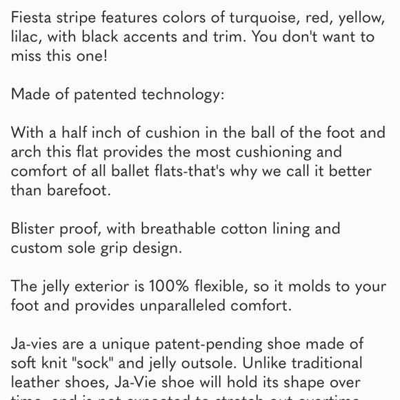 Ja Vie Comfy Jelly Knit Ballet Flats in Fiesta Stripe Print size 40 - Picture 7 of 7